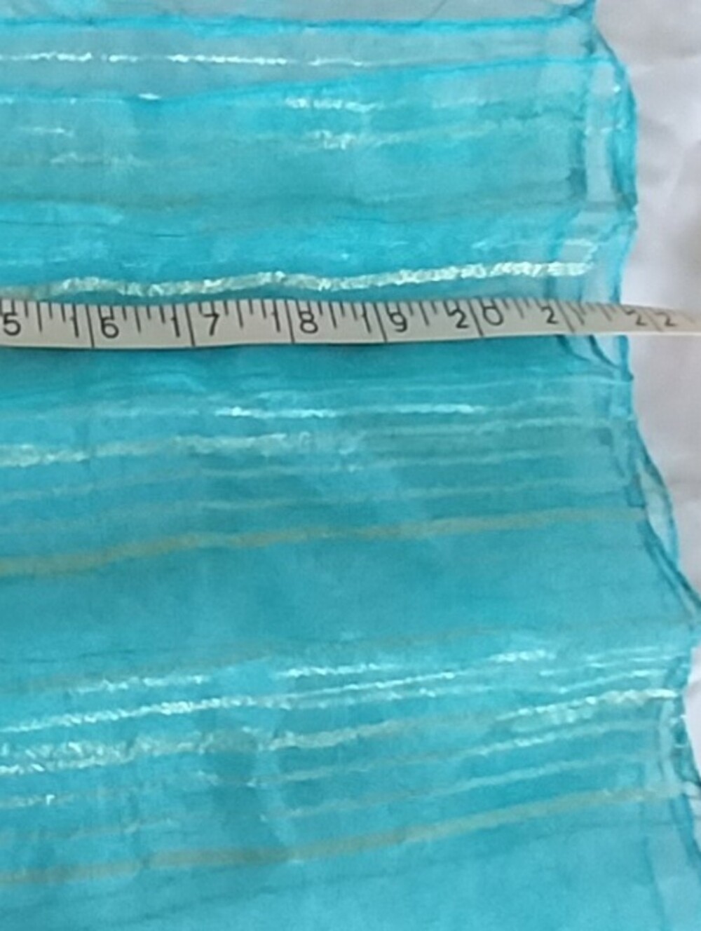Sheer Aqua Blue Scarf Wrap - Picture 7 of 10